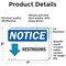 Signmission Restroom (Down Arrow) Sign With Symbol, 7 in W x Rectangle, Vinyl Decal OS-2PACK-NS-D-57-L-18094 - alternate 2